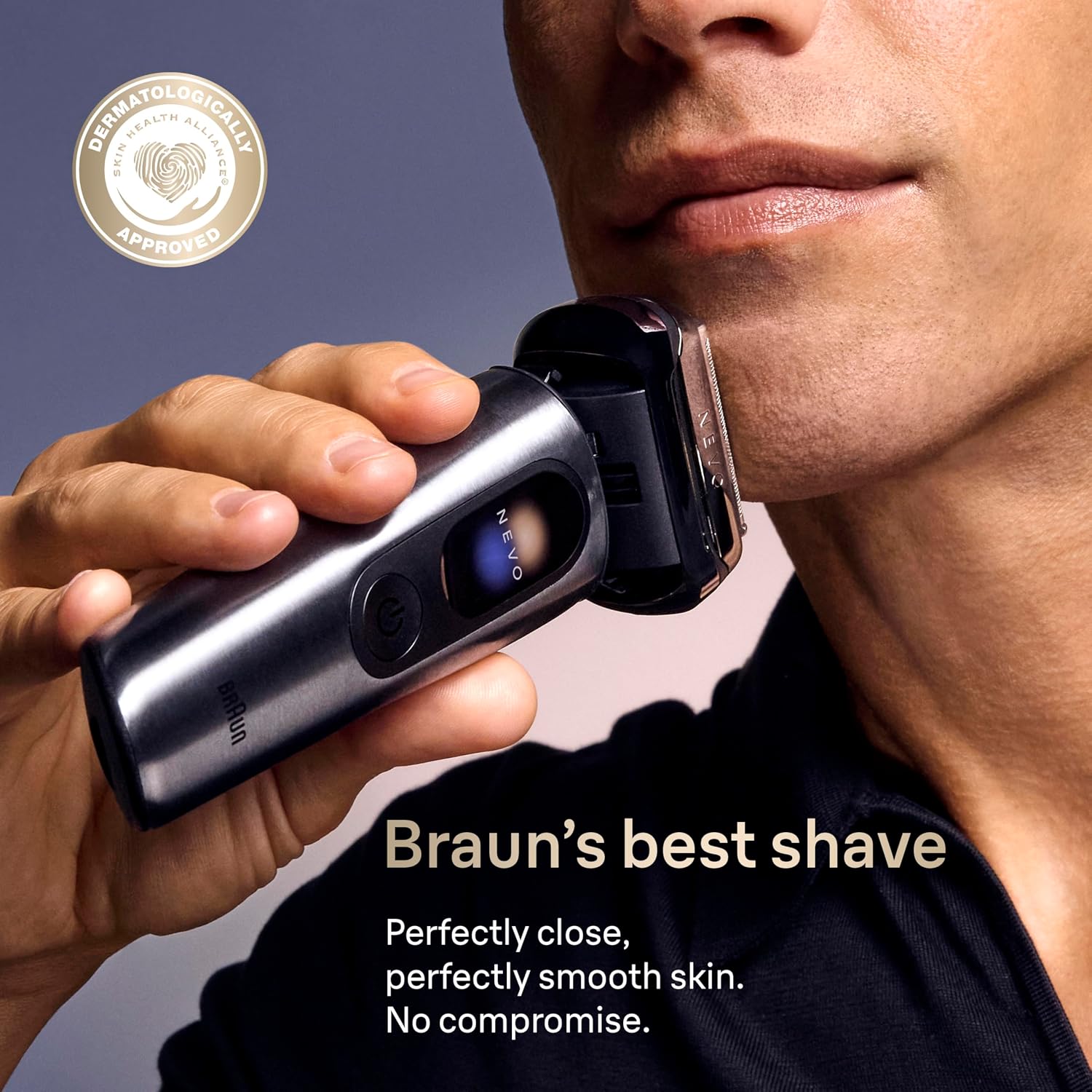 NEVO Men’s Electric Shaver with AeroTouch Technology, Graphite 1 + 1 Fabric Case