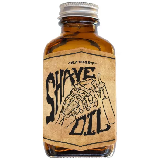 Shave Oil Tea Tree Pre-shave Soften Bristles - For All Natural Razor Glide - Preshave During & AfterShave To Soothe & Soften Skin & Facial Hair by Death Grip - 3oz Bottle - Made In The USA