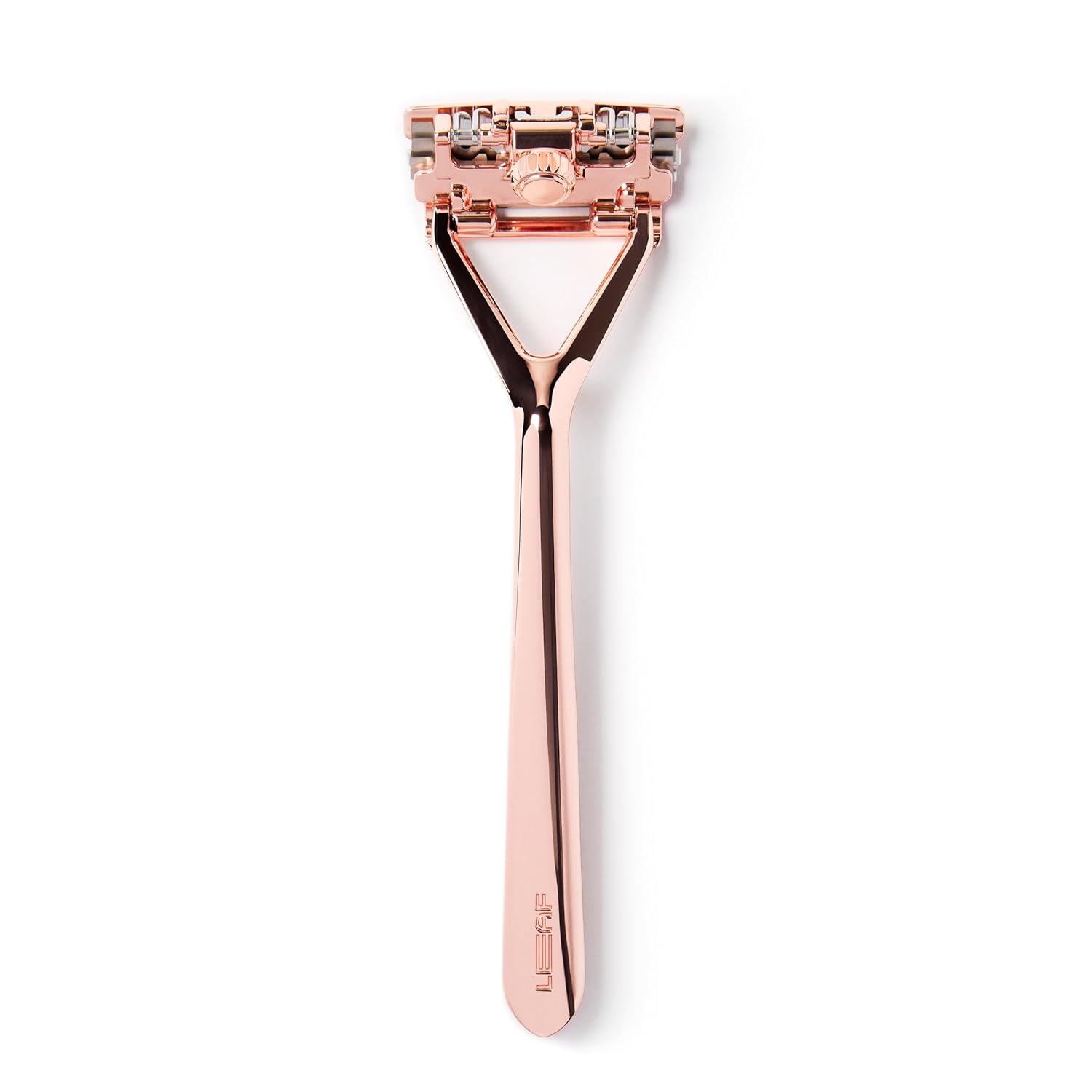 Leaf Razor, Rose Gold - All-Metal, Eco-Friendly Shaver for Women & Men; Includes 10 Stainless Steel Single-Edge Blades; Recommended for Head Shaving and Leg Shaving Rose Gold Single Razor