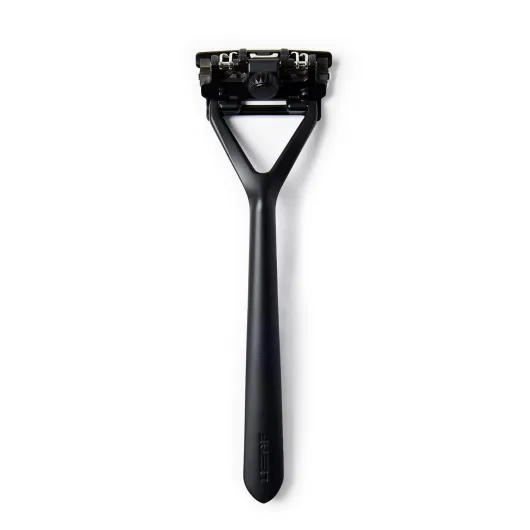Leaf Razor, Black - All-Metal, Eco-Friendly Shaver for Women & Men; Includes 10 Stainless Steel Single-Edge Blades; Recommended for Head Shaving and Leg Shaving Black Single Razor