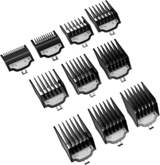 Professional for Wahl Clipper Guards Set, 10 Pcs Coded Cutting Guides #3170-400- 1/16” to 1” Compatible with All Wahl Clippers 10 Pack Black