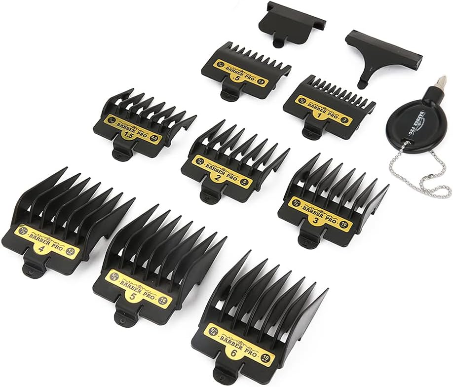 Hair Clipper Guards Guide Combs, 8 Pcs Hair Clipper Cutting Guides/Combs -from 1/16inch to 5/8inch, with Screwdriver, 2 Guards Set, Compatible with Most Clippers