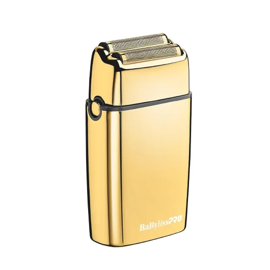 METALFX Double Foil Shaver, Handheld Electric Razor for Travel, Portable Cordless Close Face Shaver for Head, Beard, & Neck Gold