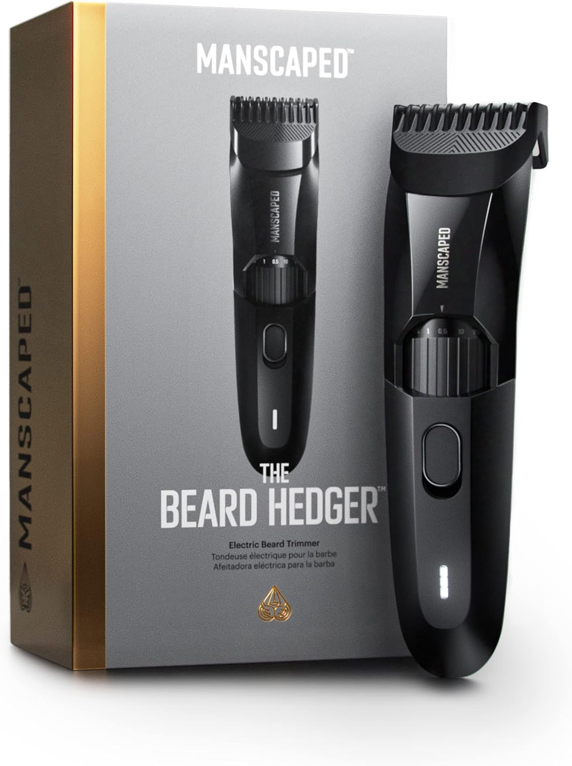 ® The Beard Hedger® Premium Men's Beard Trimmer, 20 Length Adjustable Blade Wheel, Stainless Steel T-Blade for Precision Facial Hair Trimming, Cordless Waterproof Wet/Dry Clipper