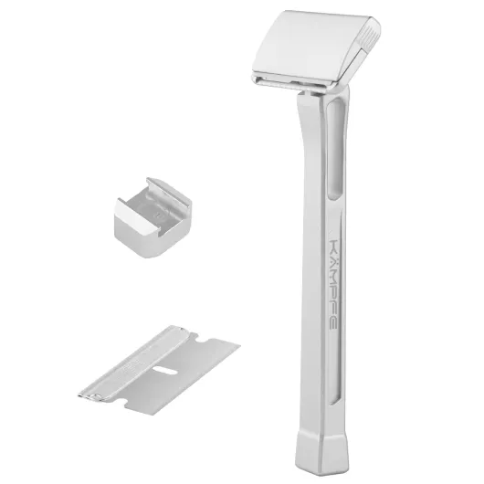 KAMPFE Safety Razor Made of 6061 Aluminum Alloy Material, GEM Single Sided Safetyshaver Shaver Handle for Men with Suction Cup Holder and Safety Razor Blades