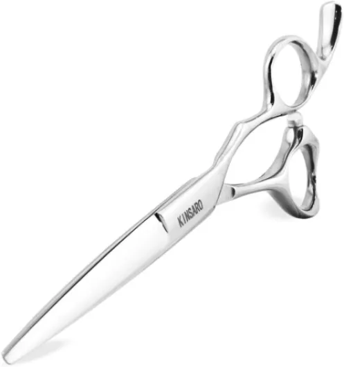 5.5" Professional Hair Scissors Barber Haircut Cutting Scissors Hairdresser 440C Hair Shears Blind Hole Convex Edge KINSARO for Hairdresser Barber or Home Use 5.5" Cutting