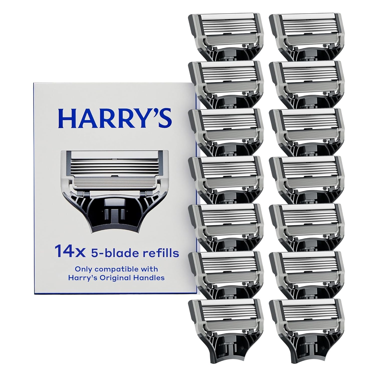 Harry's Original Razor Blades for Men - 14 Count - Premium Razor Blade Refill Cartridges - German Engineered 14 Count (Pack of 1) 14 Count