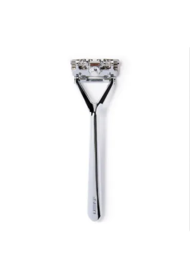 Leaf Razor, All-Metal Safety Shaver with Pivoting Head & Adjustable Blade Loading, Includes 10 Stainless Steel Single-Edge Blades, Compatible with Standard Safety Razor Blades - Chrome Chrome Single Razor