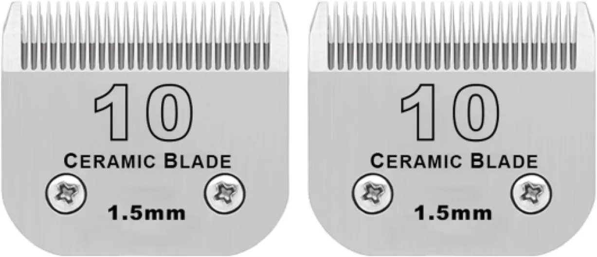 10 Dog Grooming Replacement Ceramic Blades Compatible with Wahl,oster,Andis Dog Detachable clipper,Cut Length 1/16-Inch,2 Pack 10# 1.5mm (2 Pack)