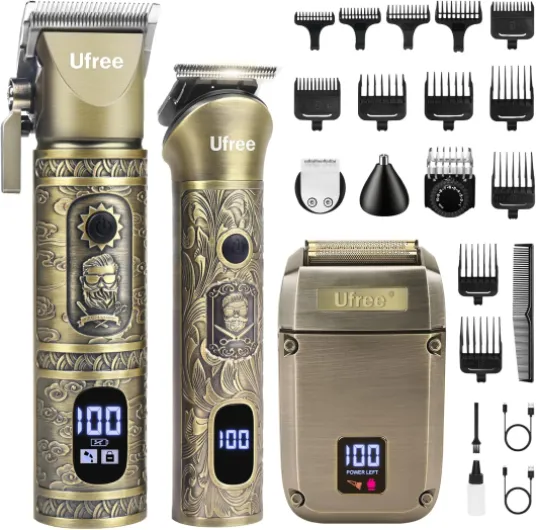 Beard Trimmer, Hair Clippers Mens Shaver Electric Razor, Hair Trimmer for Men Cordless Barber Clippers and Trimmers Set, Hair Cutting Kit for Men Grooming Gifts Bronze