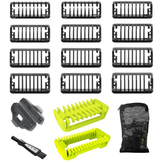 Guide Comb 0.5/1/1.5/2/2.5/3/3.5/4/4.5/5/7/9 MM for Norelco Trimmer Shaver, Hybrid Electric Trimmer Guards - 17 Pack