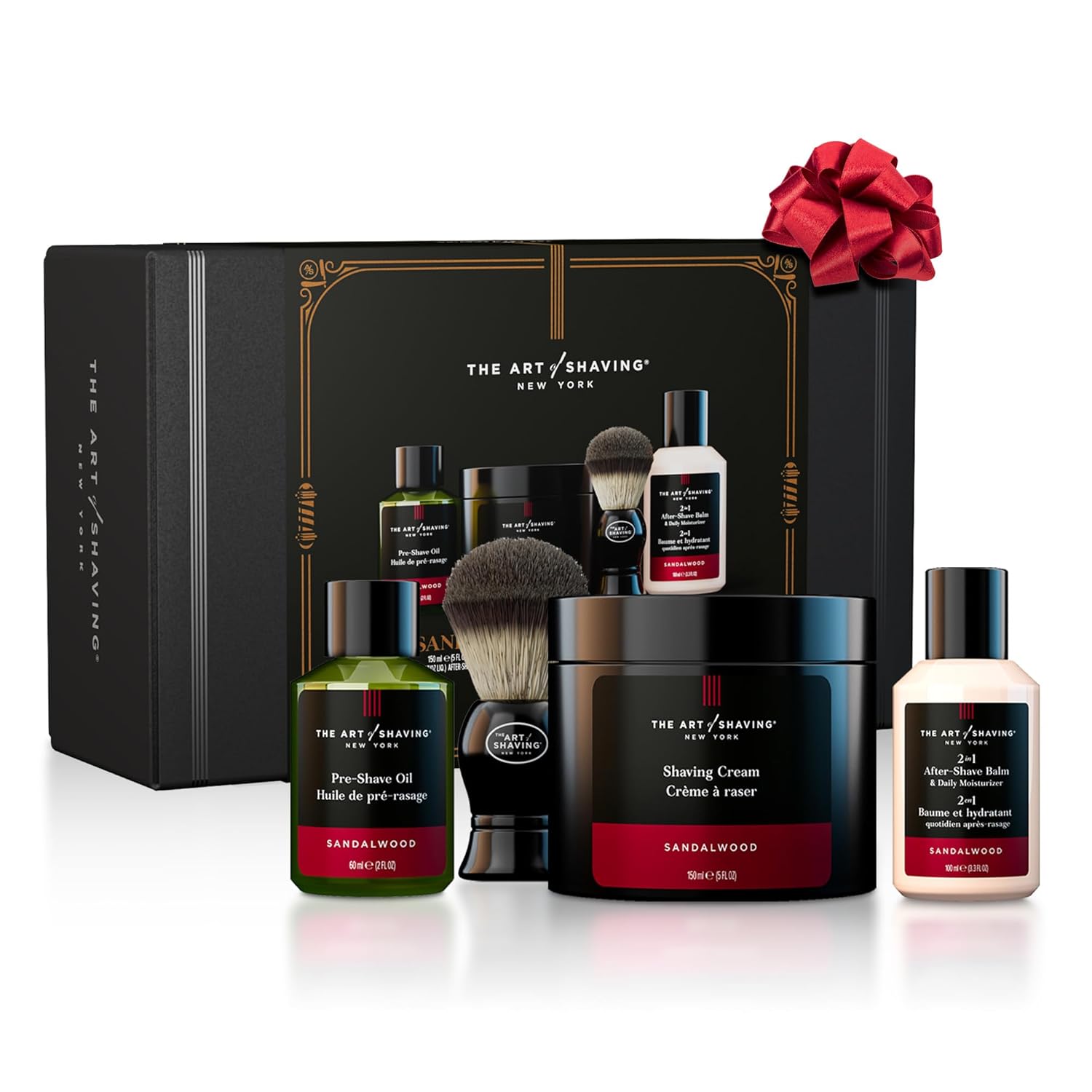 The Art of Shaving Shaving Kit for Men - The Perfect Gift for The Perfect Shave with Shaving Cream, Shaving Brush, After Shave Balm, & Pre Shave Oil Sandalwood