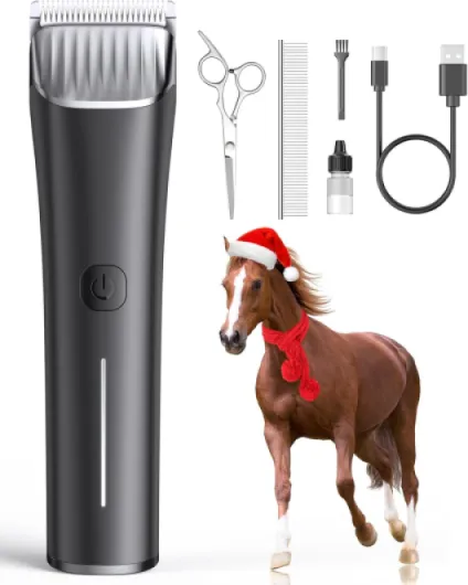 Horse Clippers,Low Noise Horse Trimmer Shaver Kit for Matted Long Hair,2 Speed Cordless Grooming Clippers for Horse Black