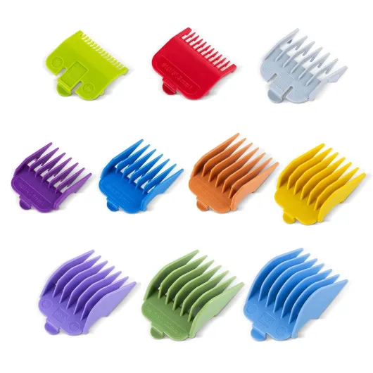 10 Pcs Color-Coded Hair Clipper Guards Cutting Guide Combs for Wahl and Surker Hair Clippers – Cutting Lengths from 1/16" to 1" (1.5mm to 25mm) Colorful