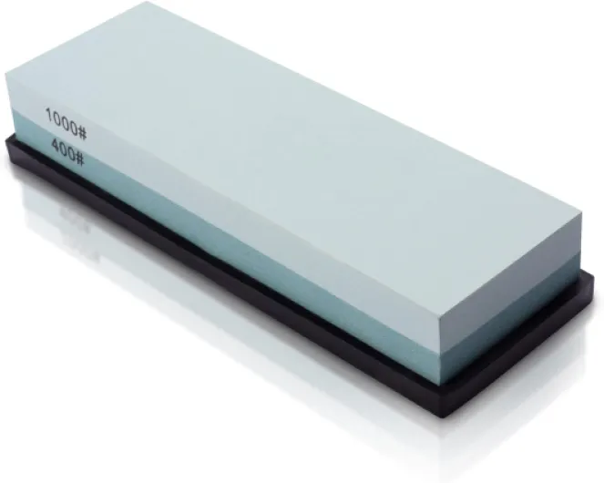 Knife Sharpening Stone 400/1000 Whetstone Sharpening Stone with Non-Slip Rubber Base for Kitchen, Hunting, and Pocket Knives or Blades 400/1000 Grit