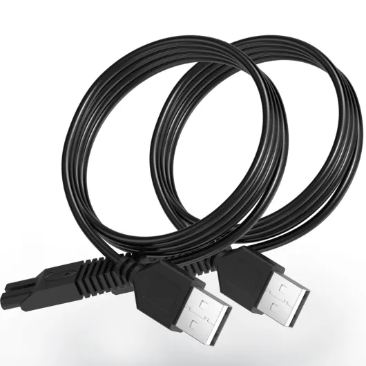 2 Pack USB Charging Cable for Remington Electric Shaver Model WDF5030A, WDF4816NA, WDF4821US, WDF4825 Only– Women’s Electric Shaver & Trimmer Replacement Charger Cord, Black