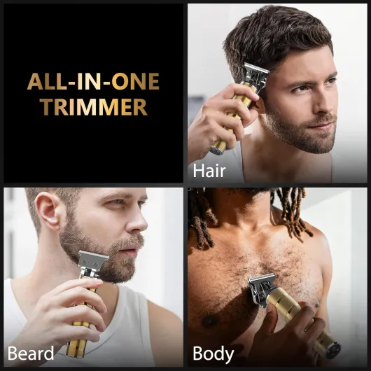 Hair Trimmer & Beard Trimmer for Men Professional, Electric Razor Shavers for Men, T Blade Precision Edgers Liners, Barber Clippers for Hair Cutting Mustache Facial, Mens Gifts A-gold