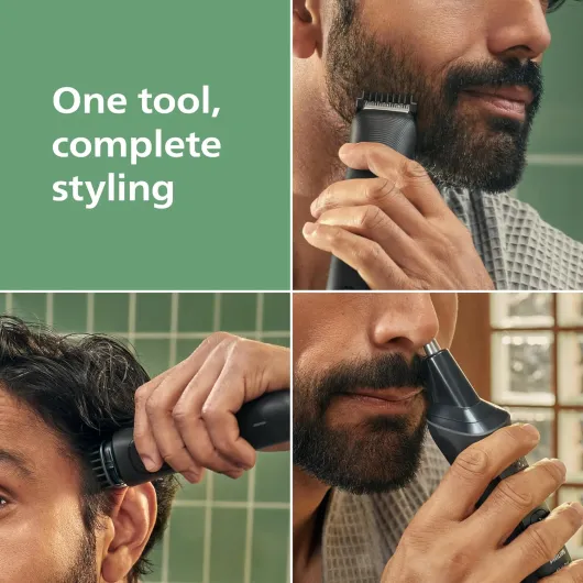 Multigroom 3000 Series All-in-One 7-Piece Trimmer - Shaver and Clipper for Face & Head, Self-Sharpening Skin-Friendly Blades, 10 Length Settings, Model MG3930/15 [New] 7-in-1 MG3000, 10 Length Settings