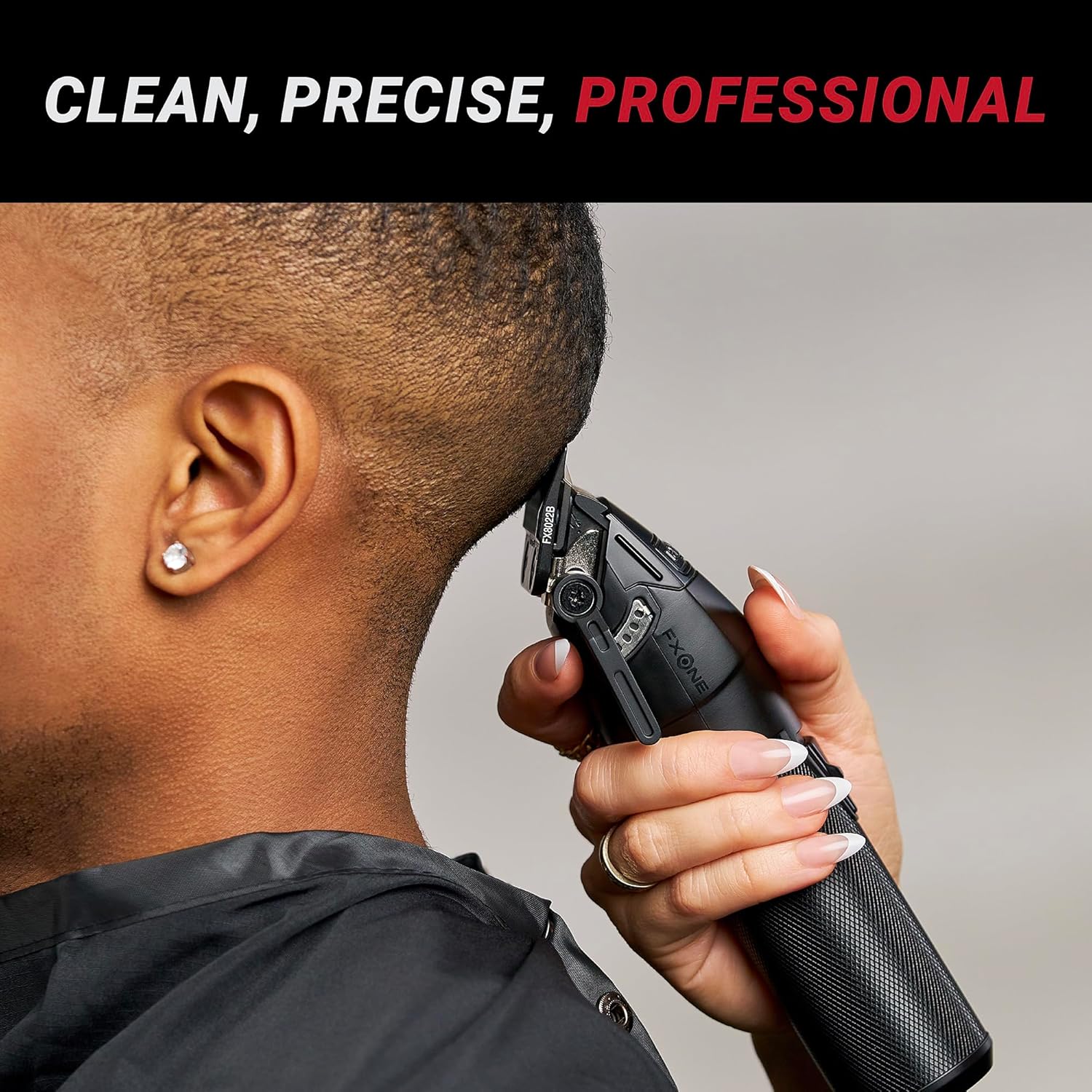 FXONE Professional Cordless Clipper - Beard Trimmer for Men, Professional Stylist & Barber Clippers, USB-C Cordless Hair Clippers for Men with Interchangeable Battery Black