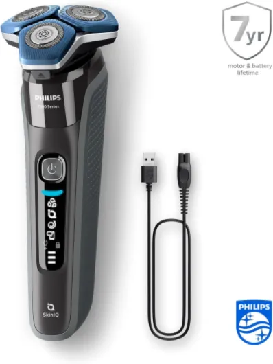 Shaver Series 7000 - Wet & Dry Mens Electric Shaver with SkinIQ Technology, Pop-up Trimmer, Charging Stand, Travel Case and Cleaning Brush (Model S7887/35) inkl - Ladestation & Reiseetui