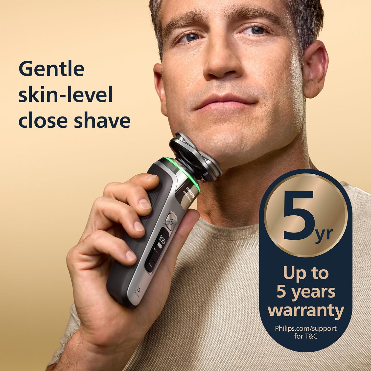 Shaver i9000 Prestige, Wet & Dry Electric Shaver, Dark Slate Nova, with Skin IQ Technology, Triple Lift & Cut System, 360 Rotating Dual SteelPrecision Blades, Model XP9204/10 [New] i9000 Prestige, Case, Charging Stand