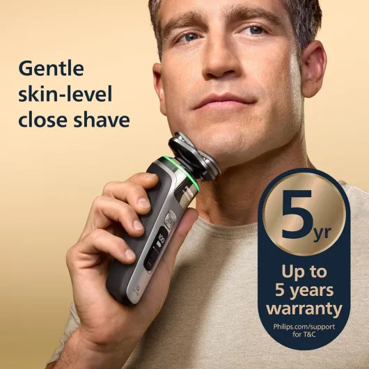 Shaver i9000 Prestige, Wet & Dry Electric Shaver, Dark Slate Nova, with Skin IQ Technology, Triple Lift & Cut System, 360 Rotating Dual SteelPrecision Blades, Model XP9204/10 [New] i9000 Prestige, Case, Charging Stand