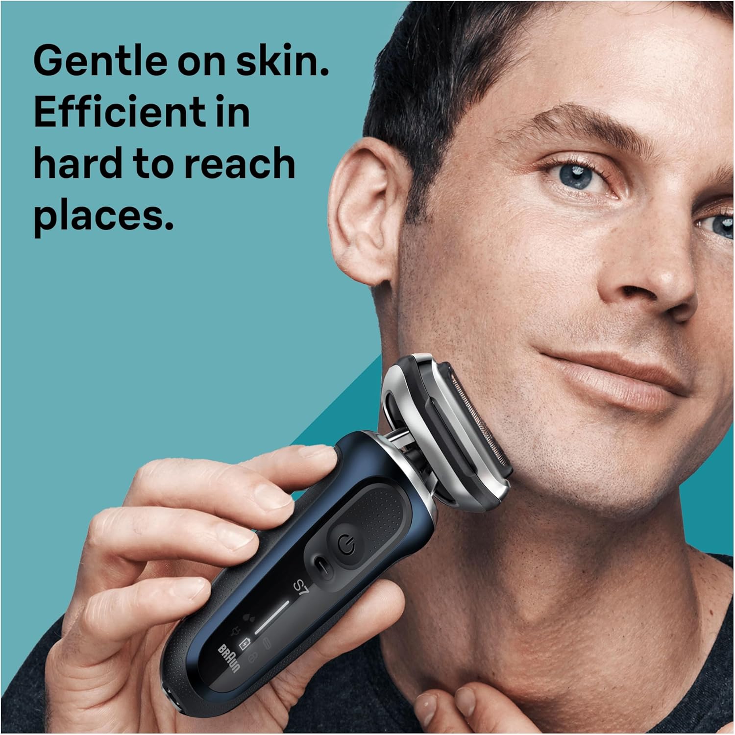 Series 7 70-B7850cc Electric Shaver for Men with EasyClick Beard Trimmer and Stubble Beard Trimmer Attachments, SmartCare Center, 360 Degree Flex,Wet & Dry, Rechargeable,Cordless Foil Razor,Blue Previous Gen - Electric Shaver 70-B7850cc