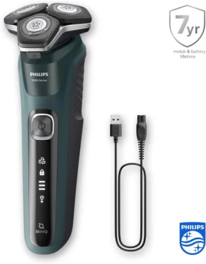 Shaver Series 5000 - Wet & Dry Electric Men's Shaver, Electric Razor for Men with Charging Stand and Travel Case (Model S5884/35) inkl - Reiseetui & Ladestation