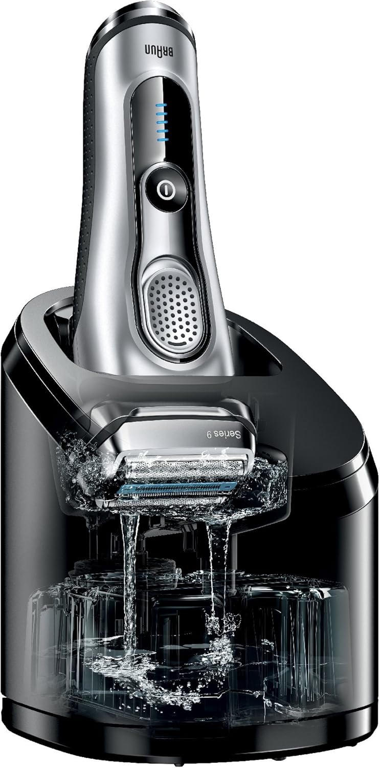 Series 9 9095CC Men's Electric Foil Shaver Wet and Dry with Clean and Renew Charger Rechargeable and Cordless Razor