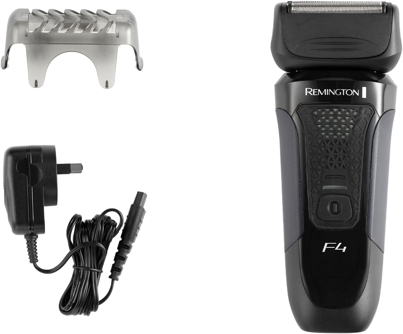 F4 Men's Electric Shaver (Cordless, Wet & Dry, Foil Shaver, Flexible Cutting with Pivoting Head, Pop-up Detail Trimmer, 3-Day Stubble Styler Guard, 50-Minute Usage, 4-Hour Charge) F4002
