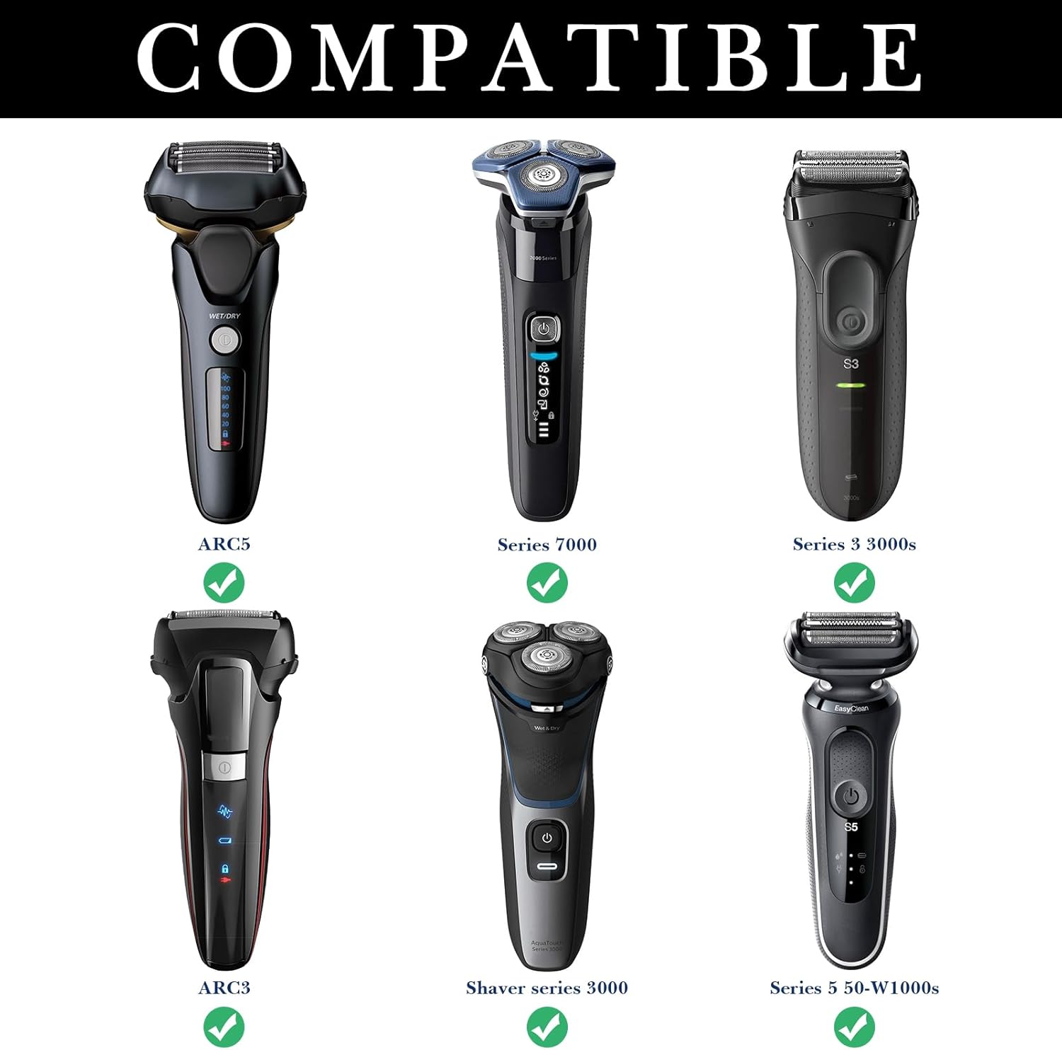 Linkidea Hard Shell Electric Shaver Travel Case, Compatible with Philips 2400, 3900, 7000, Trimmer Accessory Organizer Bag (Black)