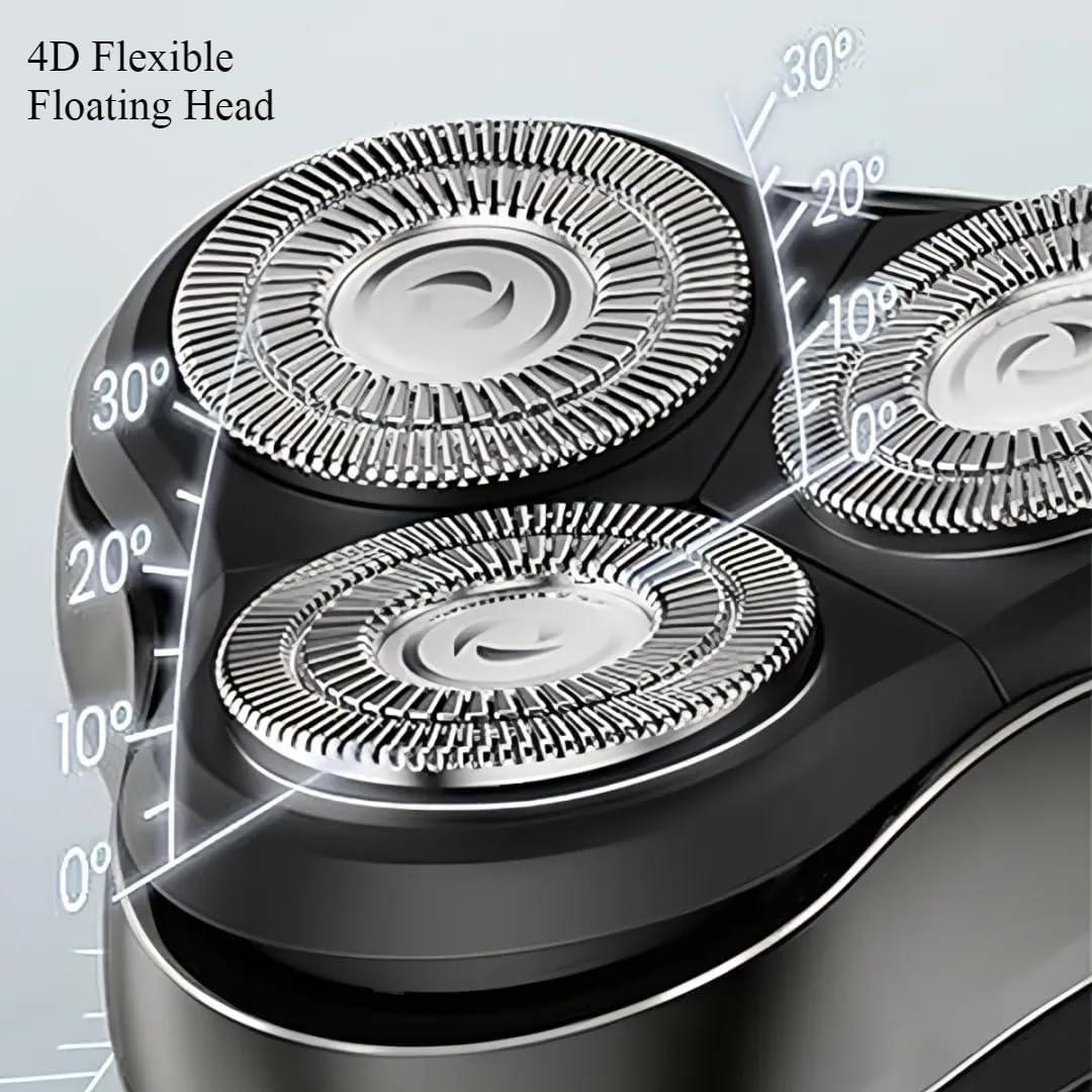 Keswo 2026 Electric Shaver 4D Flexible Floating Head Waterproof Design and Easy Cleaning (Black)